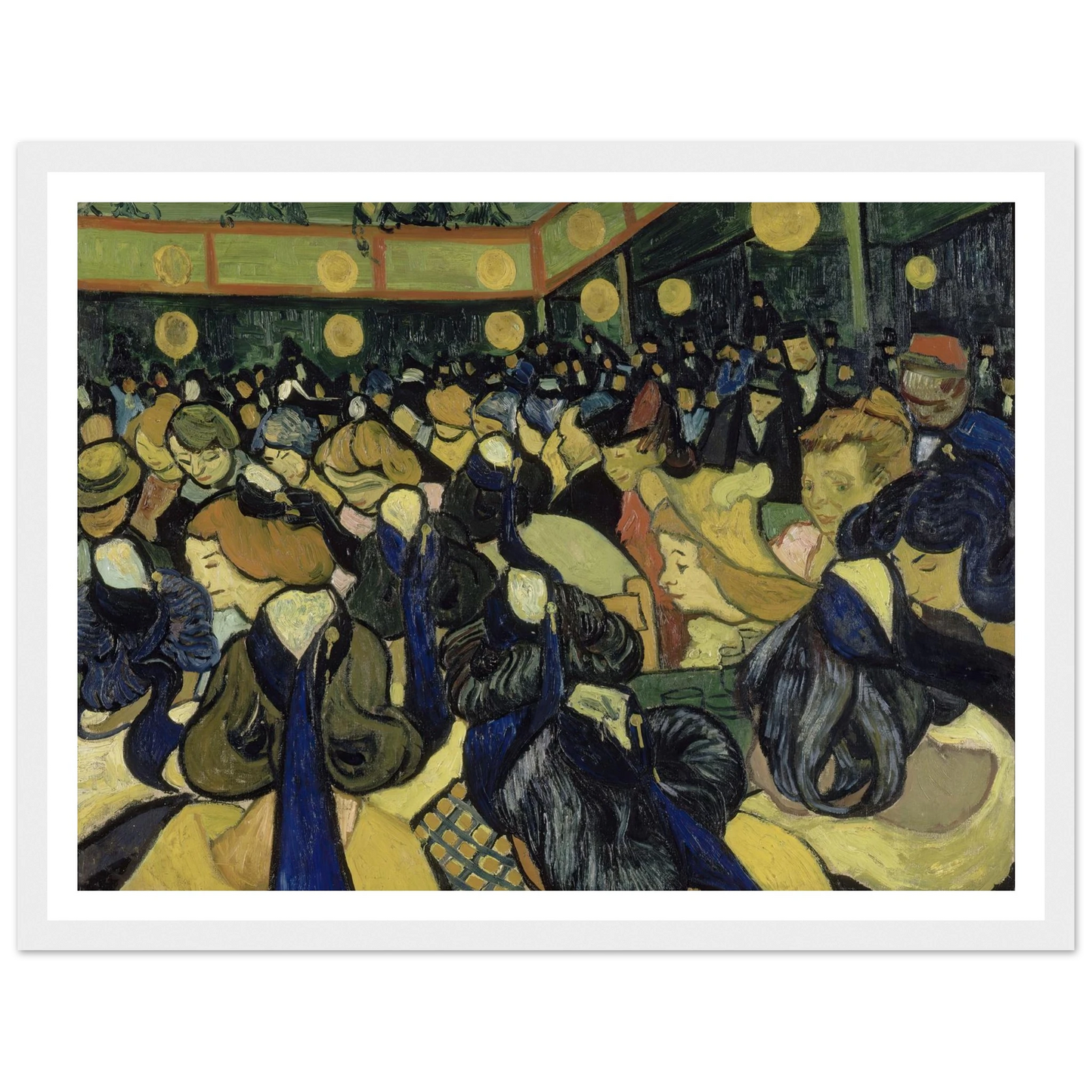 The Dance Hall In Arles (1888) Art Print | Vincent van Gogh - Framed Poster - 30x40 cm / 12x16″ - Black frame