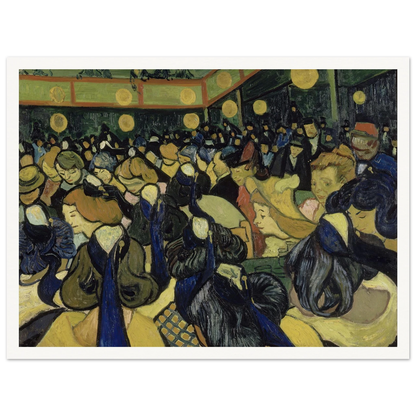 The Dance Hall In Arles (1888) Art Print | Vincent van Gogh - Framed Poster - 30x40 cm / 12x16″ - Black frame