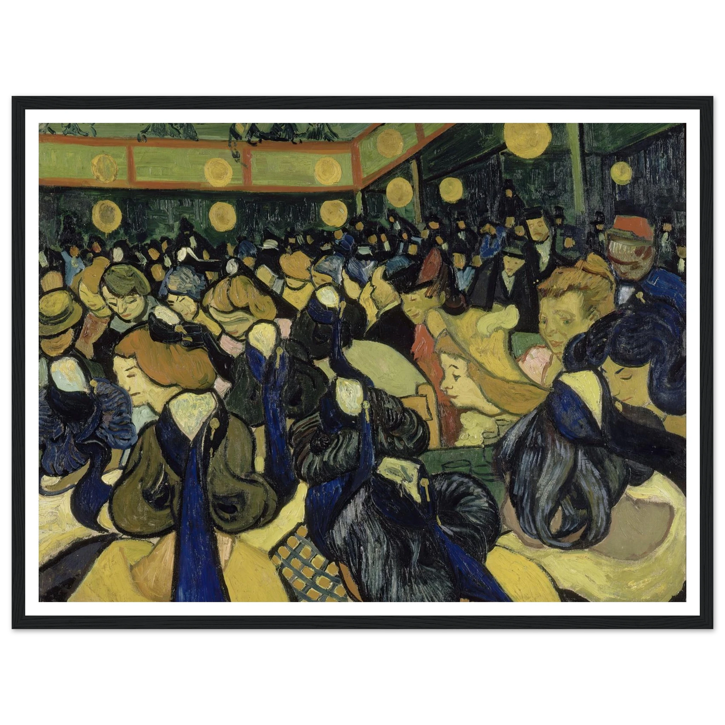The Dance Hall In Arles (1888) Art Print | Vincent van Gogh - Framed Poster - 30x40 cm / 12x16″ - Black frame
