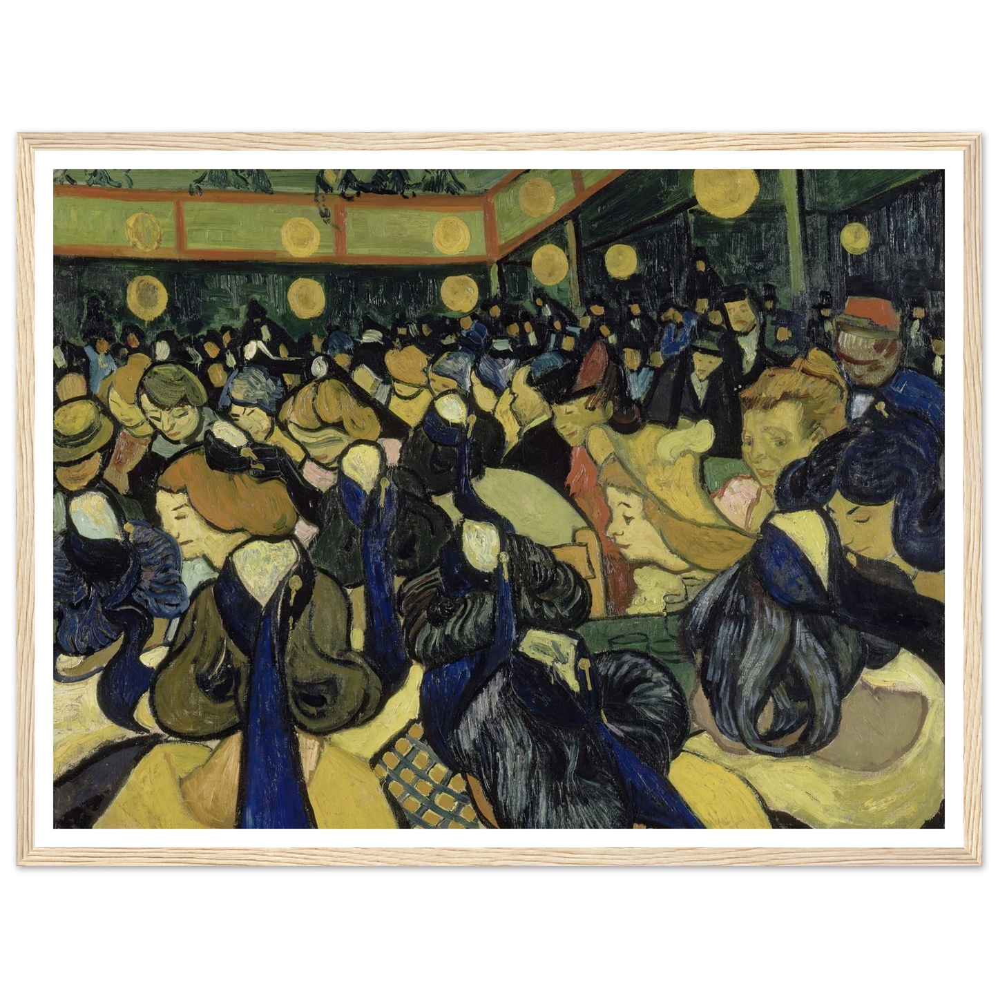 The Dance Hall In Arles (1888) Art Print | Vincent van Gogh - Framed Poster - 30x40 cm / 12x16″ - Black frame