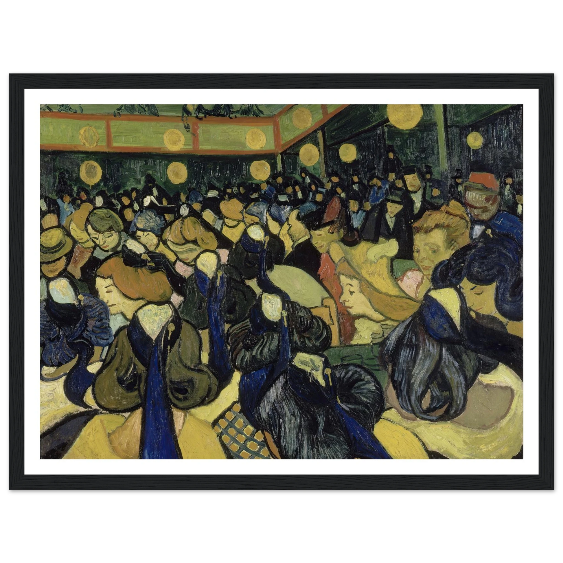 The Dance Hall In Arles (1888) Art Print | Vincent van Gogh - Framed Poster - 30x40 cm / 12x16″ - Black frame