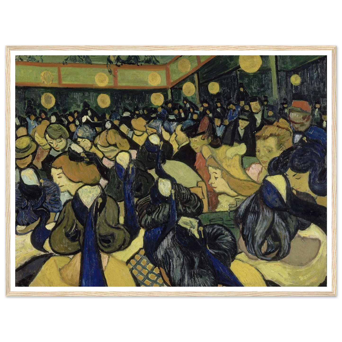 The Dance Hall In Arles (1888) Art Print | Vincent van Gogh - Framed Poster - 30x40 cm / 12x16″ - Black frame