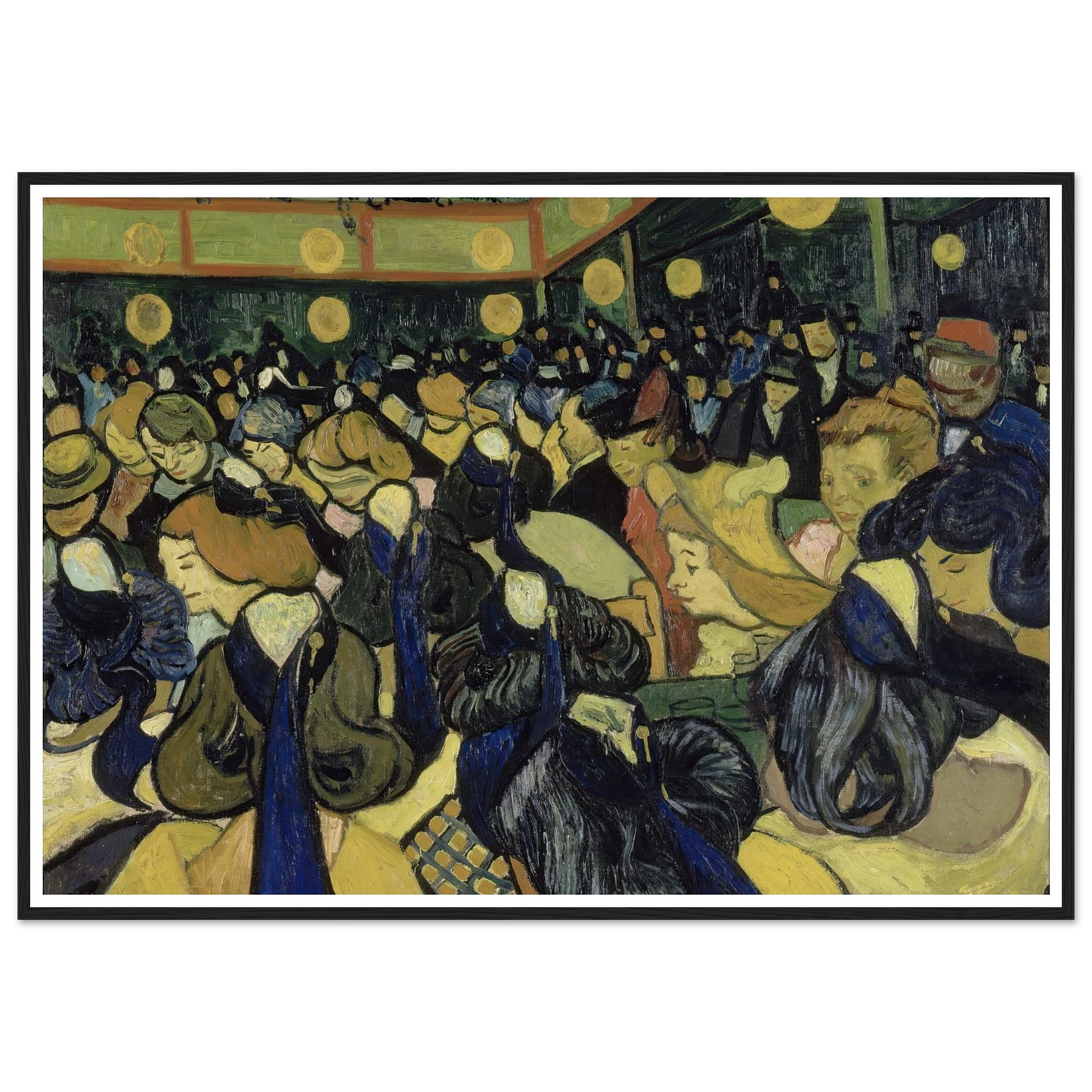 The Dance Hall In Arles (1888) Art Print | Vincent van Gogh - Framed Poster - 30x40 cm / 12x16″ - Black frame