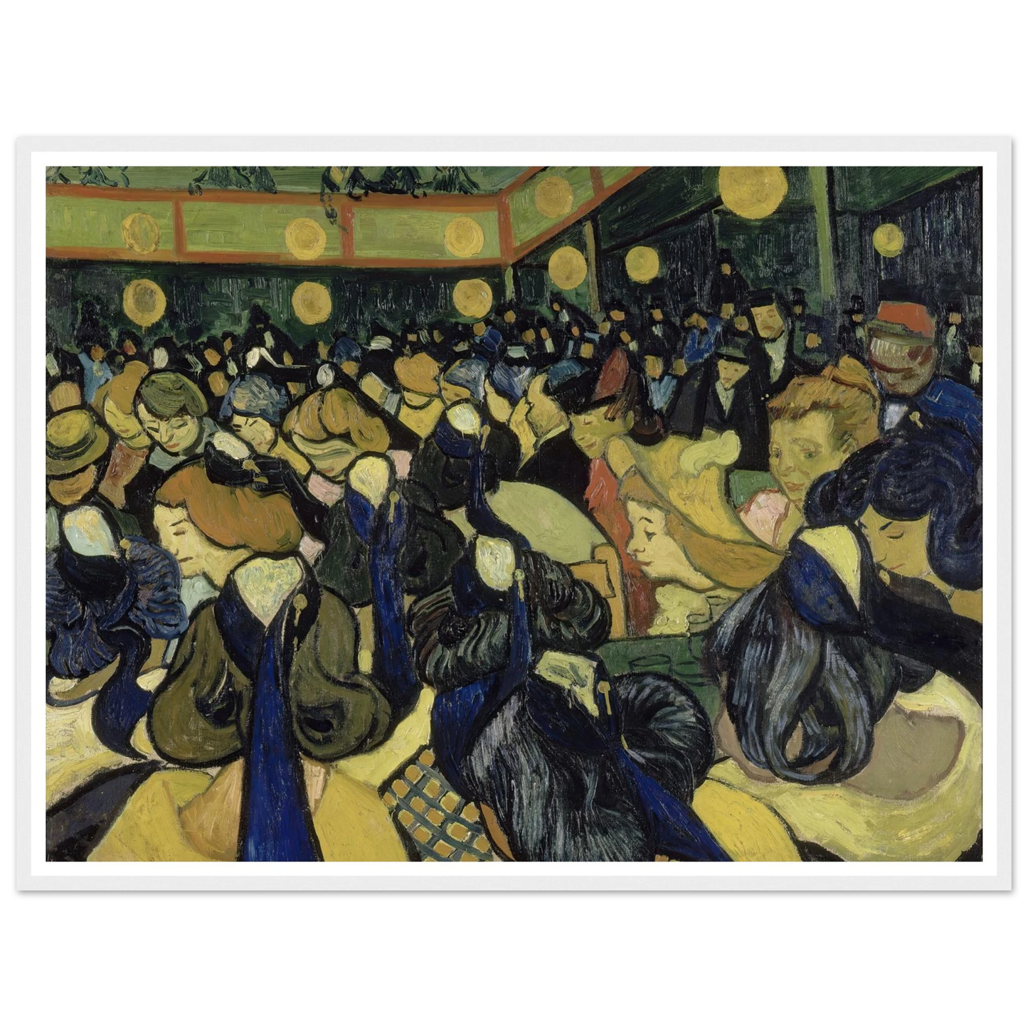 The Dance Hall In Arles (1888) Art Print | Vincent van Gogh - Framed Poster - 30x40 cm / 12x16″ - Black frame
