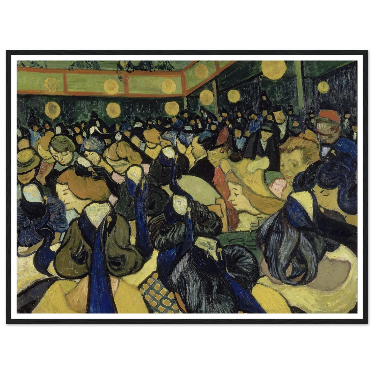 The Dance Hall In Arles (1888) Art Print | Vincent van Gogh - Framed Poster - 30x40 cm / 12x16″ - Black frame