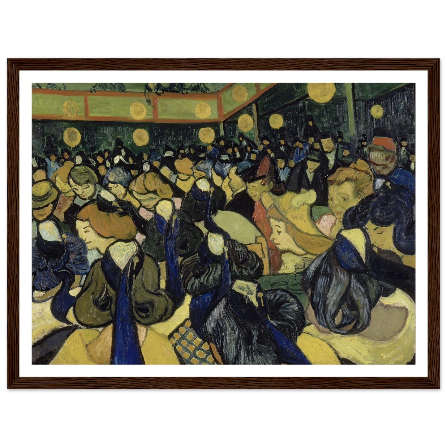 The Dance Hall In Arles (1888) Art Print | Vincent van Gogh - Framed Poster - 30x40 cm / 12x16″ - Black frame
