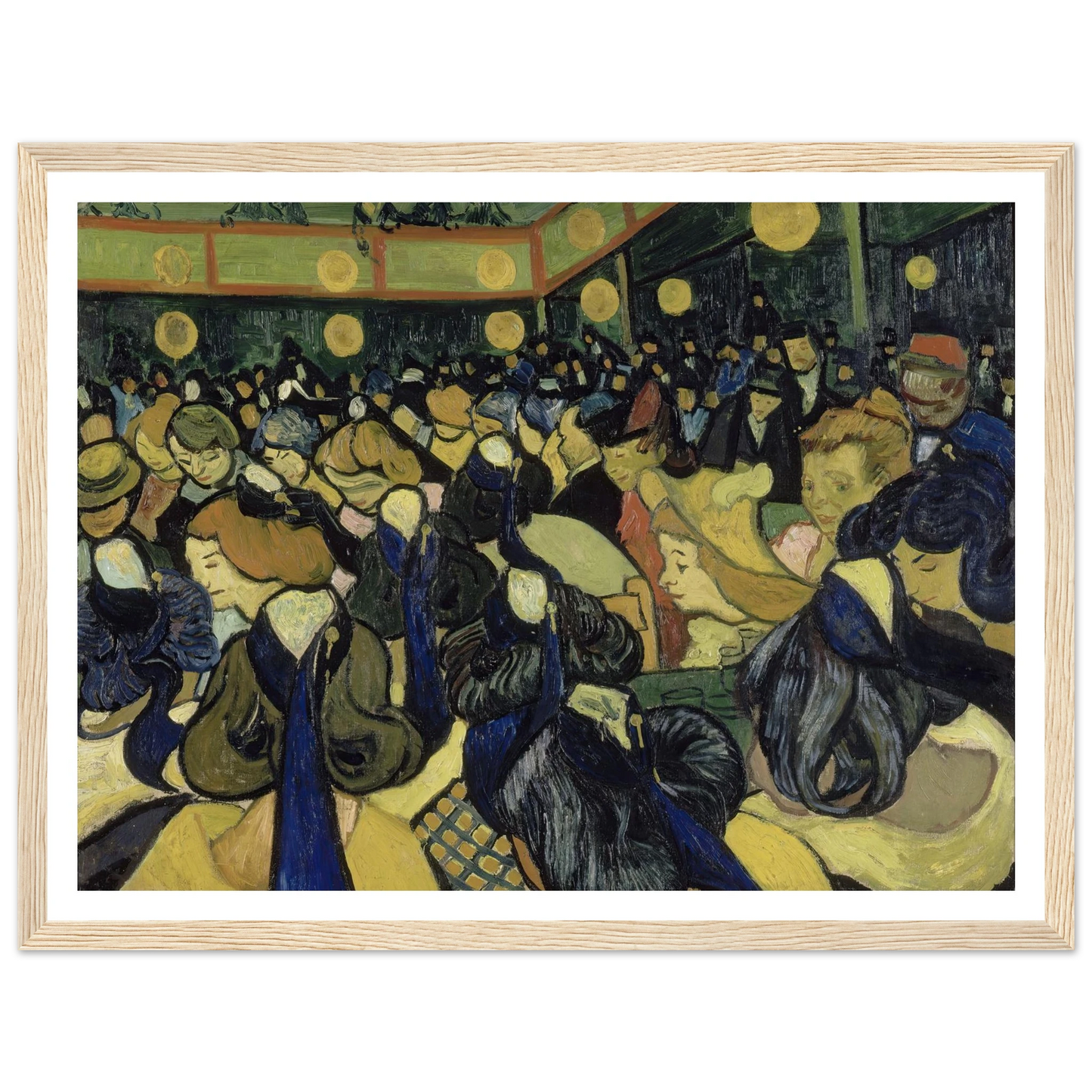 The Dance Hall In Arles (1888) Art Print | Vincent van Gogh - Framed Poster - 30x40 cm / 12x16″ - Black frame