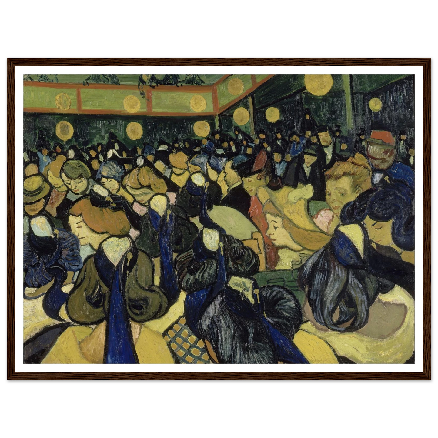 The Dance Hall In Arles (1888) Art Print | Vincent van Gogh - Framed Poster - 30x40 cm / 12x16″ - Black frame