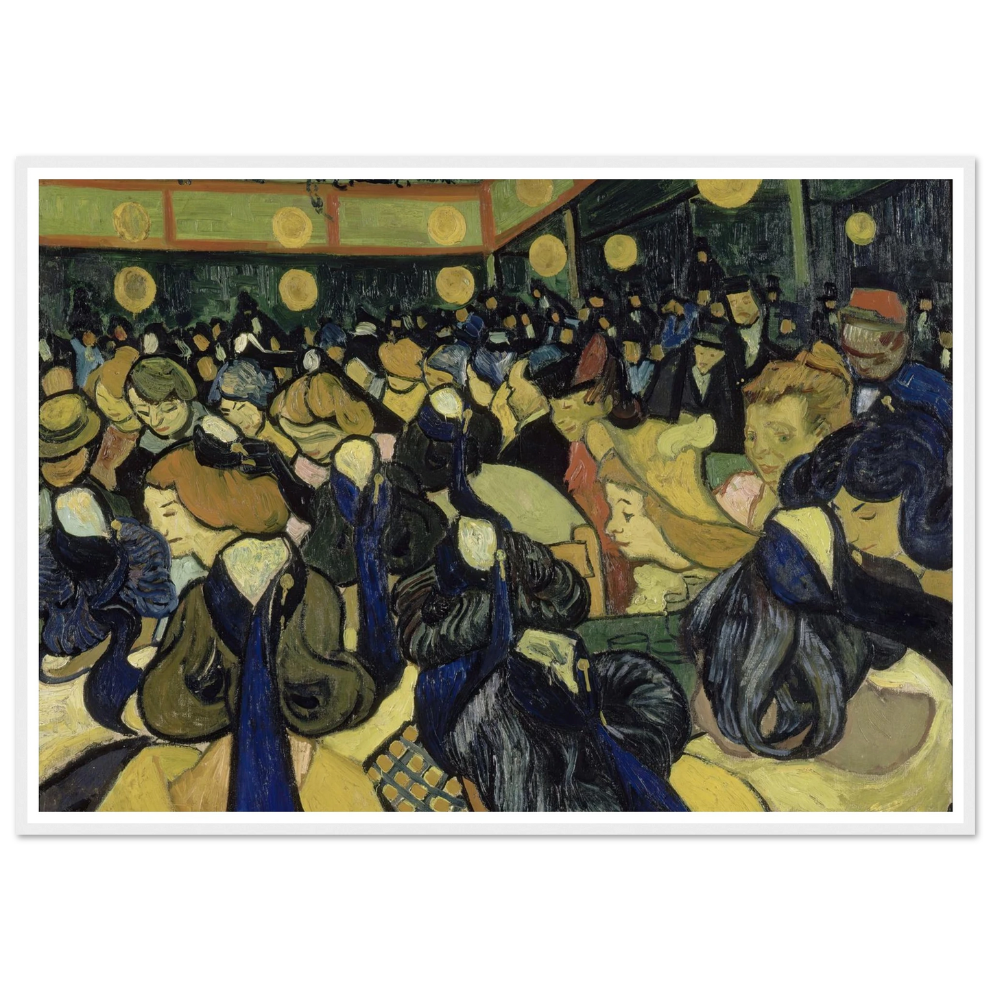 The Dance Hall In Arles (1888) Art Print | Vincent van Gogh - Framed Poster - 30x40 cm / 12x16″ - Black frame