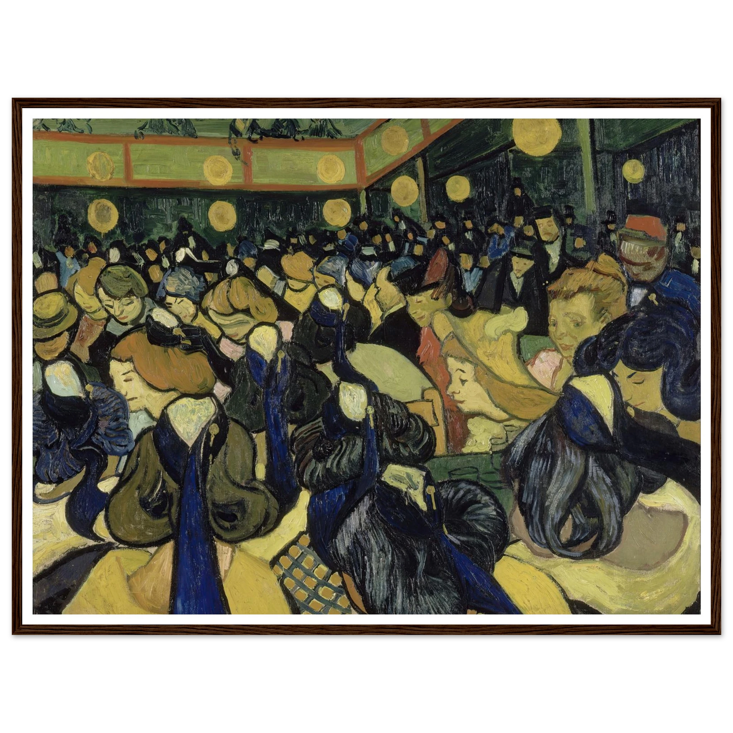 The Dance Hall In Arles (1888) Art Print | Vincent van Gogh - Framed Poster - 30x40 cm / 12x16″ - Black frame