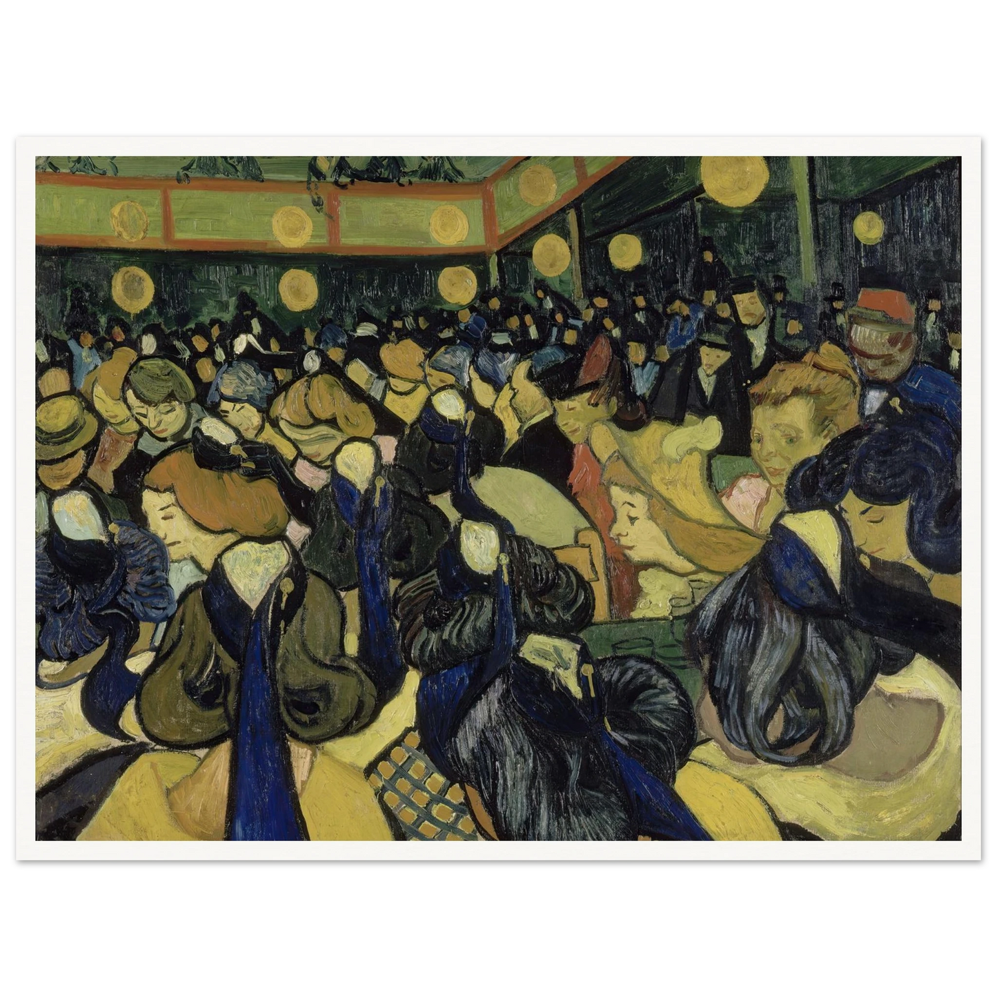 The Dance Hall In Arles (1888) Art Print | Vincent van Gogh - Framed Poster - 30x40 cm / 12x16″ - Black frame