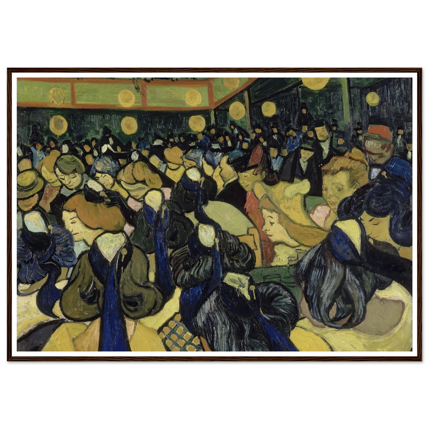 The Dance Hall In Arles (1888) Art Print | Vincent van Gogh - Framed Poster - 30x40 cm / 12x16″ - Black frame