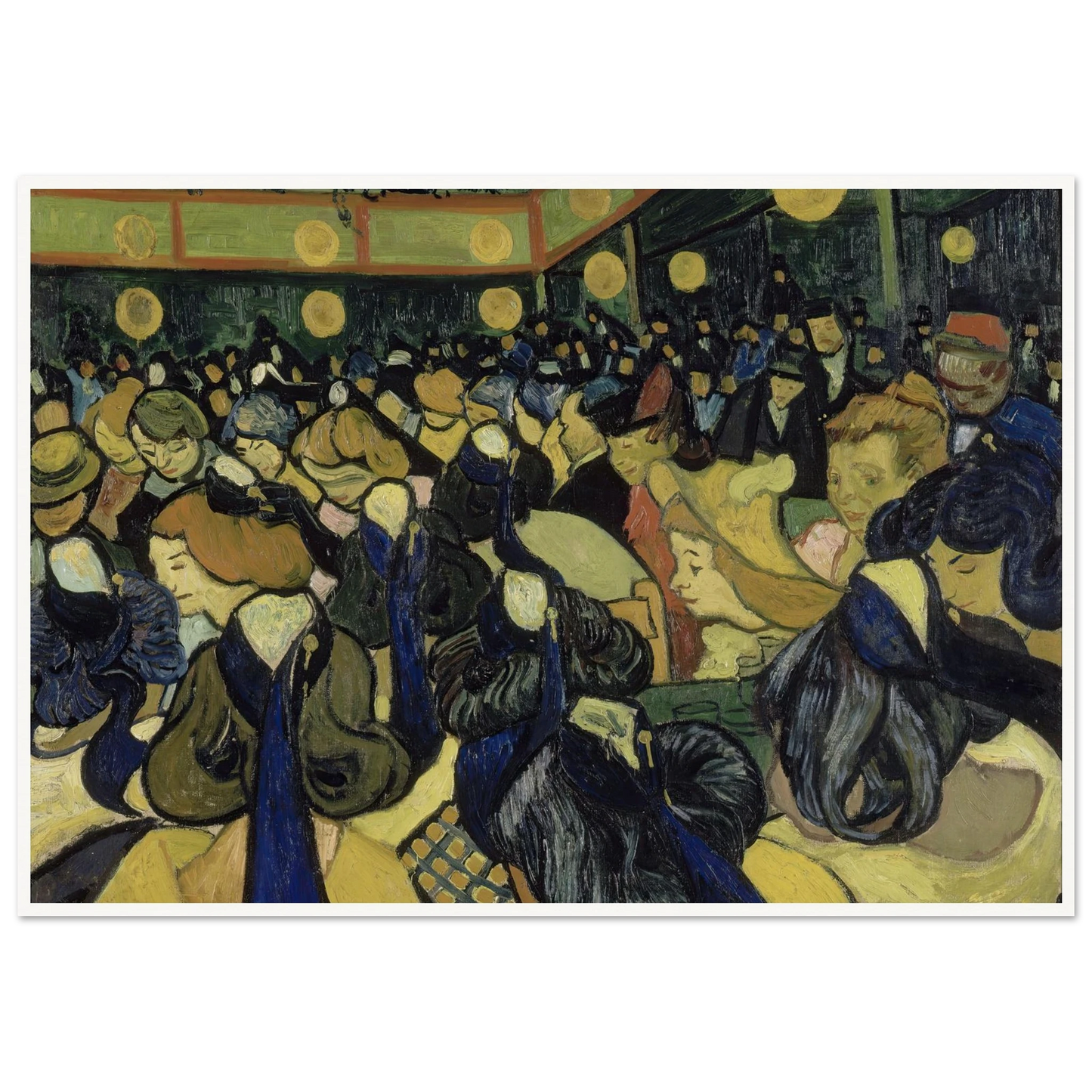The Dance Hall In Arles (1888) Art Print | Vincent van Gogh - Framed Poster - 30x40 cm / 12x16″ - Black frame
