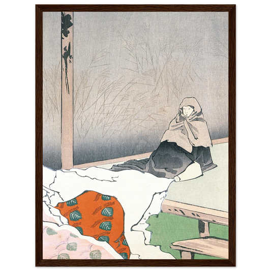 The Dancer Hotoke Gozen at Giōji (1897) Art Print | Kobayashi Kiyochika - Framed Poster - 30x40 cm / 12x16″ - Black frame