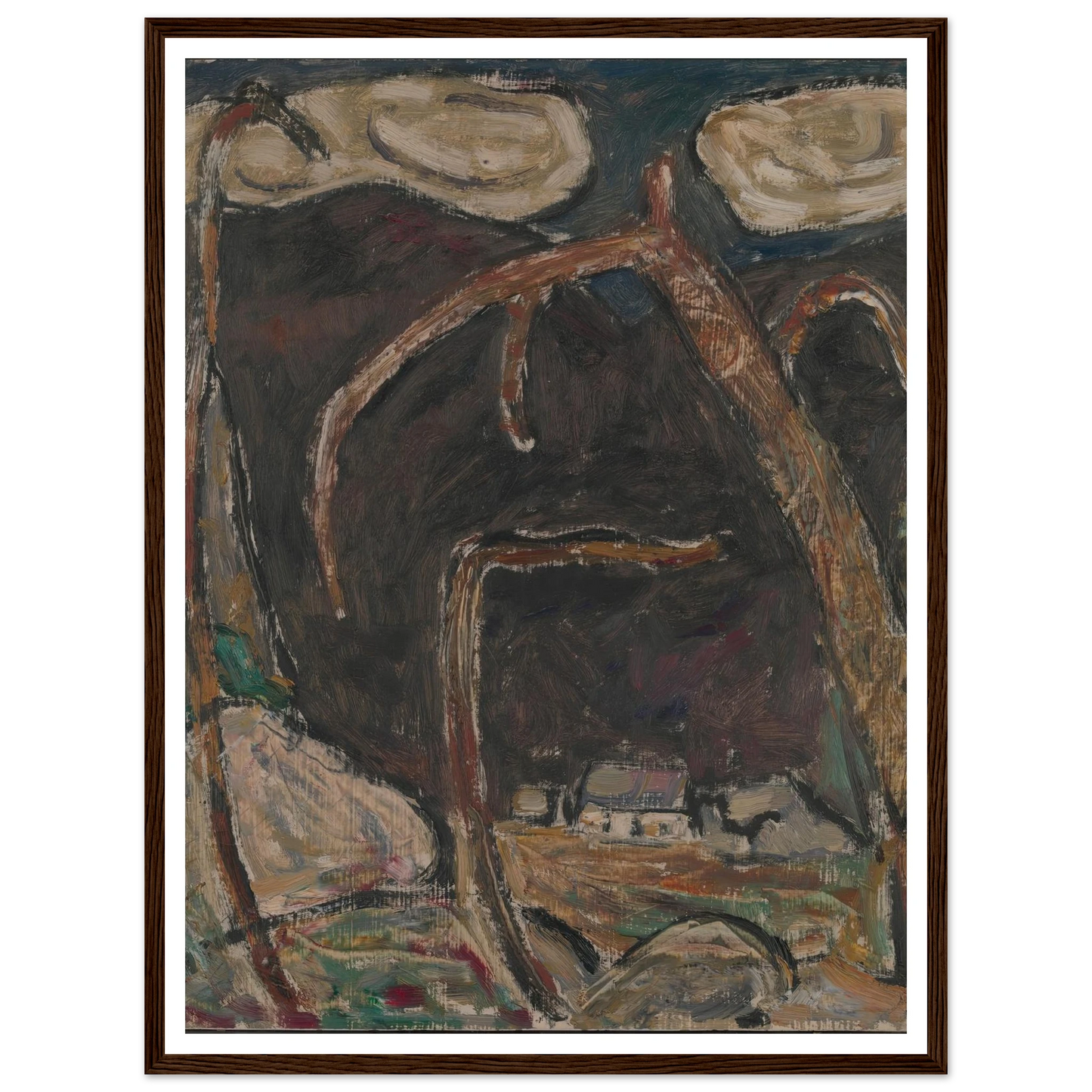 The Dark Mountain, No. 1 (1909) Art Print | Marsden Hartley - Framed Poster - 30x40 cm / 12x16″ - Black frame