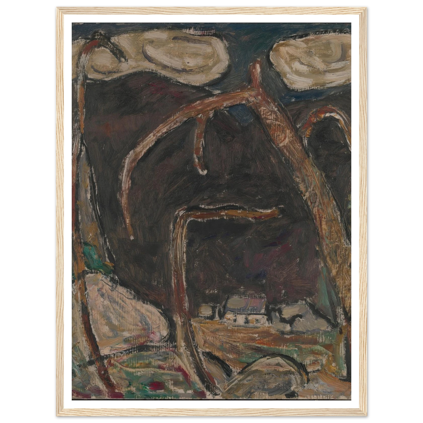 The Dark Mountain, No. 1 (1909) Art Print | Marsden Hartley - Framed Poster - 30x40 cm / 12x16″ - Black frame