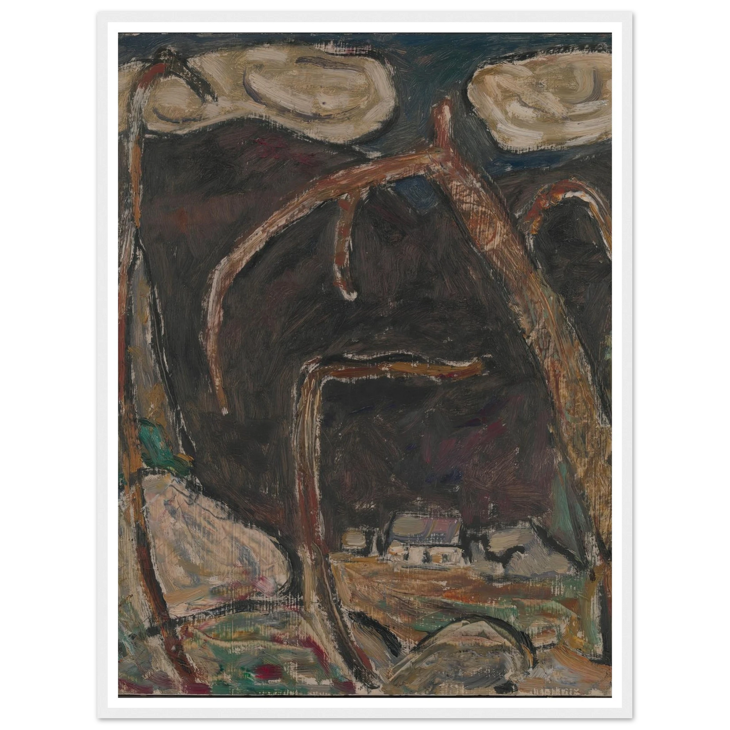 The Dark Mountain, No. 1 (1909) Art Print | Marsden Hartley - Framed Poster - 30x40 cm / 12x16″ - Black frame