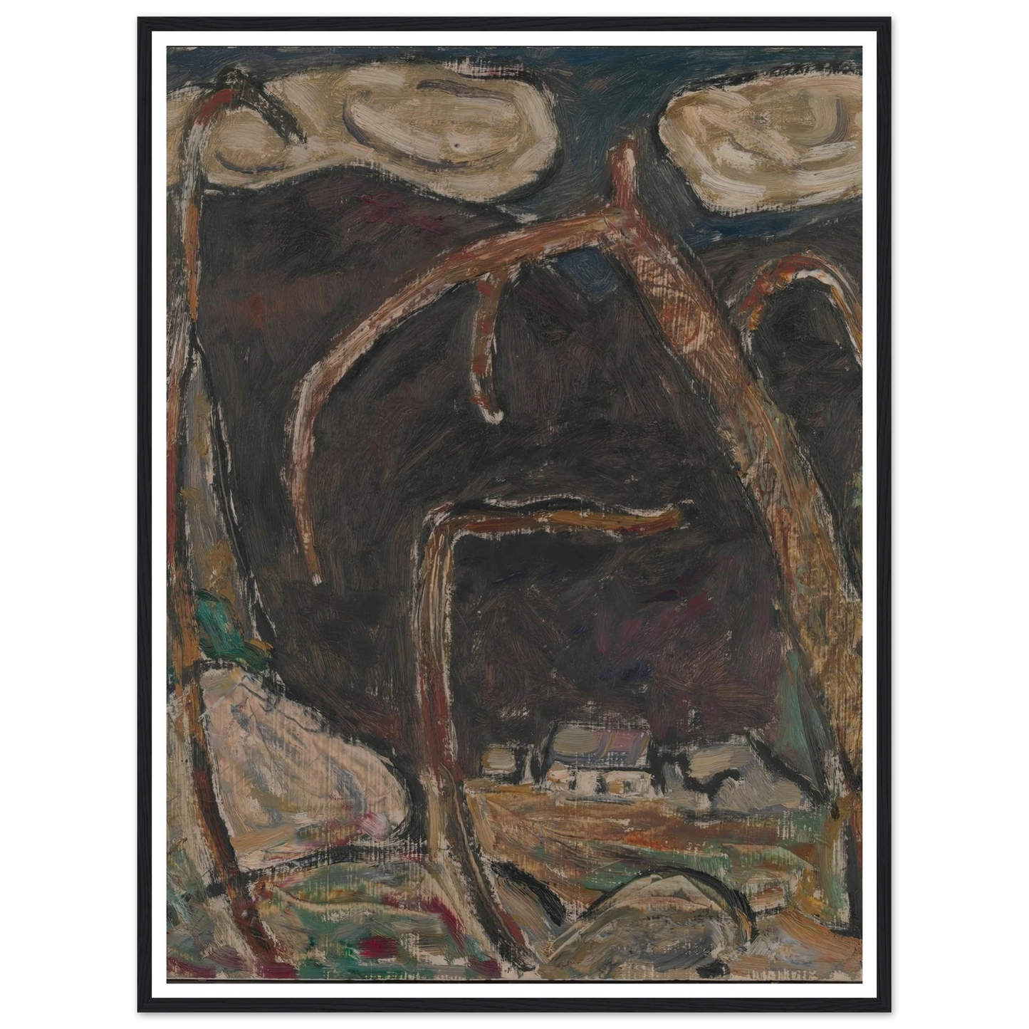 The Dark Mountain, No. 1 (1909) Art Print | Marsden Hartley - Framed Poster - 30x40 cm / 12x16″ - Black frame