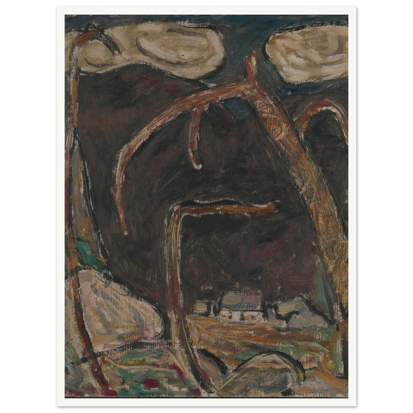 The Dark Mountain, No. 1 (1909) Art Print | Marsden Hartley - Framed Poster - 30x40 cm / 12x16″ - Black frame