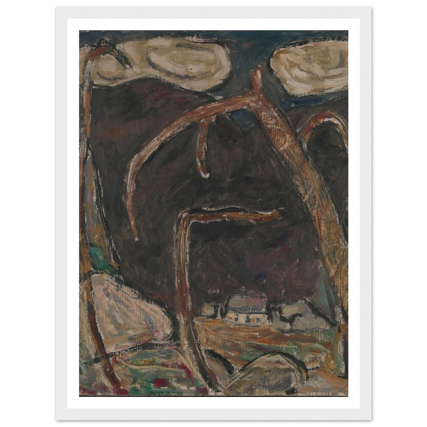 The Dark Mountain, No. 1 (1909) Art Print | Marsden Hartley - Framed Poster - 30x40 cm / 12x16″ - Black frame