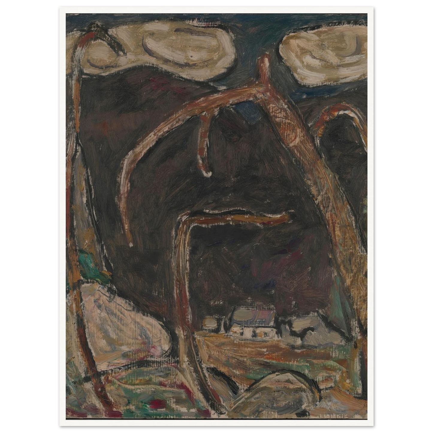 The Dark Mountain, No. 1 (1909) Art Print | Marsden Hartley - Framed Poster - 30x40 cm / 12x16″ - Black frame