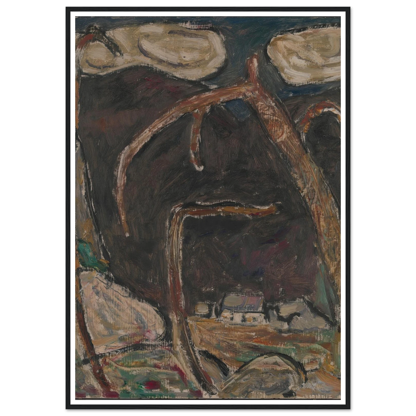 The Dark Mountain, No. 1 (1909) Art Print | Marsden Hartley - Framed Poster - 30x40 cm / 12x16″ - Black frame