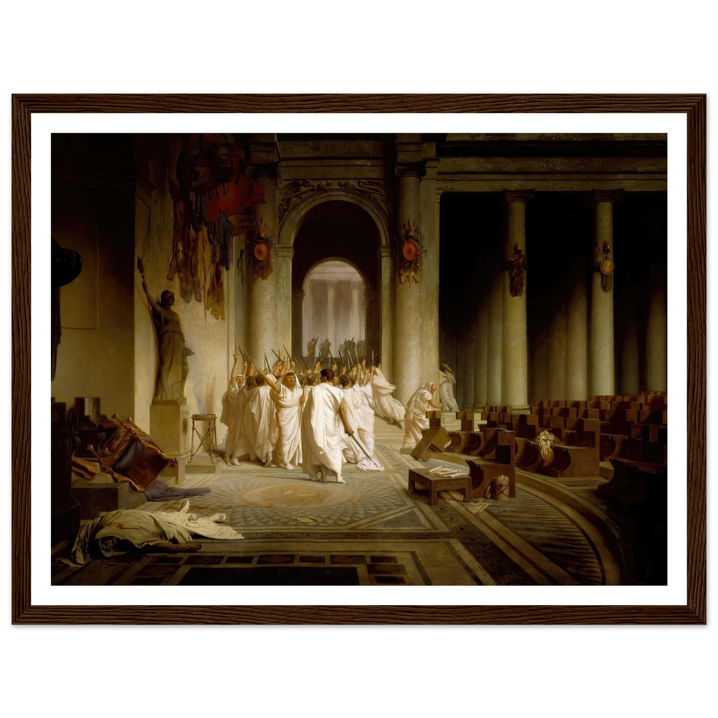 The Death of Caesar (1859-1867) Art Print | Jean Leon Gerome - Framed Poster - 30x40 cm / 12x16″ - Black frame