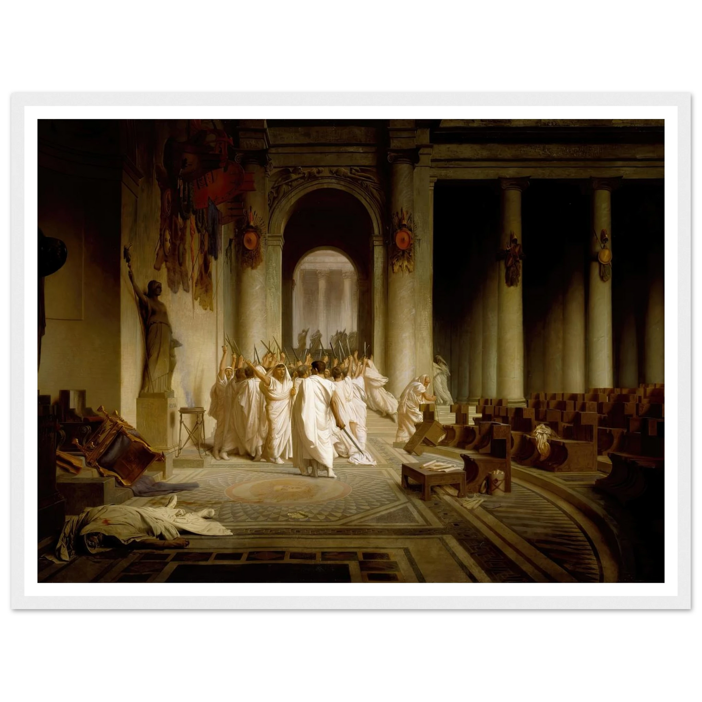 The Death of Caesar (1859-1867) Art Print | Jean Leon Gerome - Framed Poster - 30x40 cm / 12x16″ - Black frame