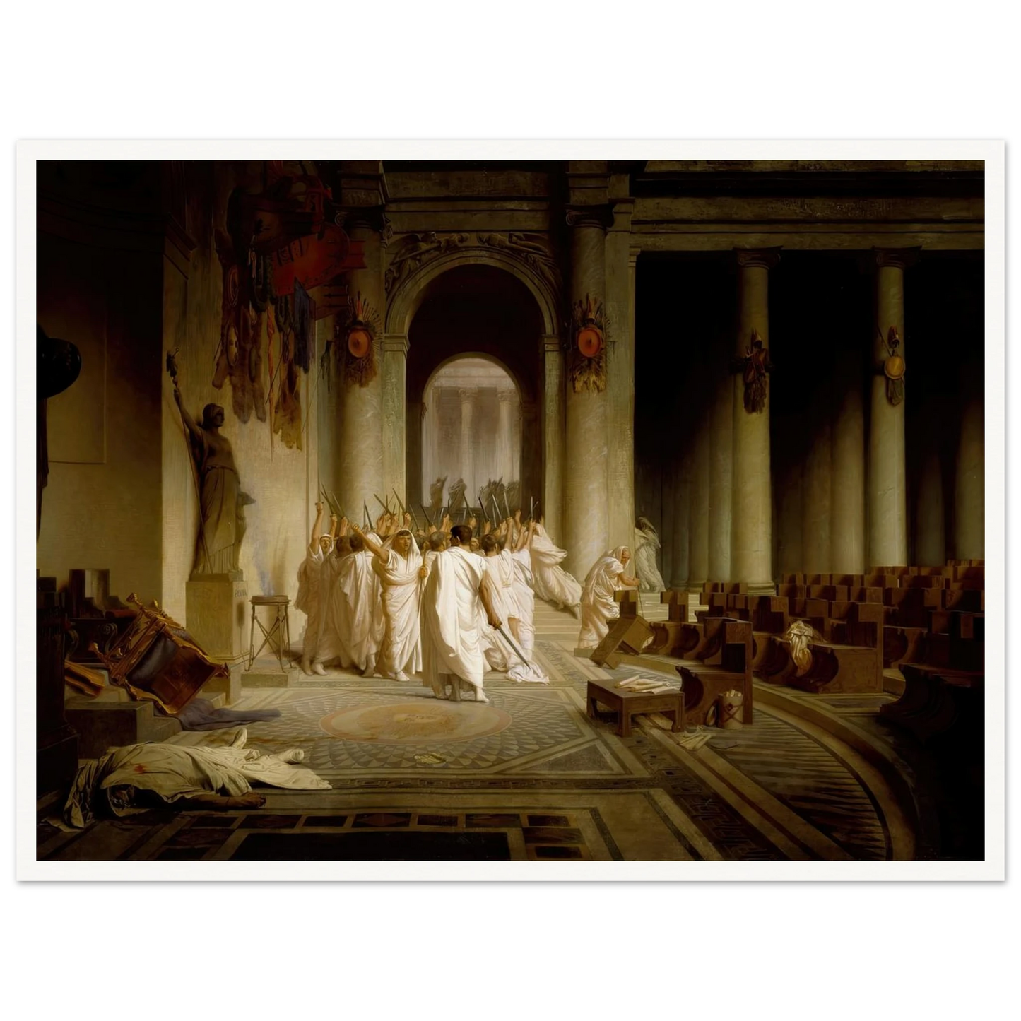 The Death of Caesar (1859-1867) Art Print | Jean Leon Gerome - Framed Poster - 30x40 cm / 12x16″ - Black frame