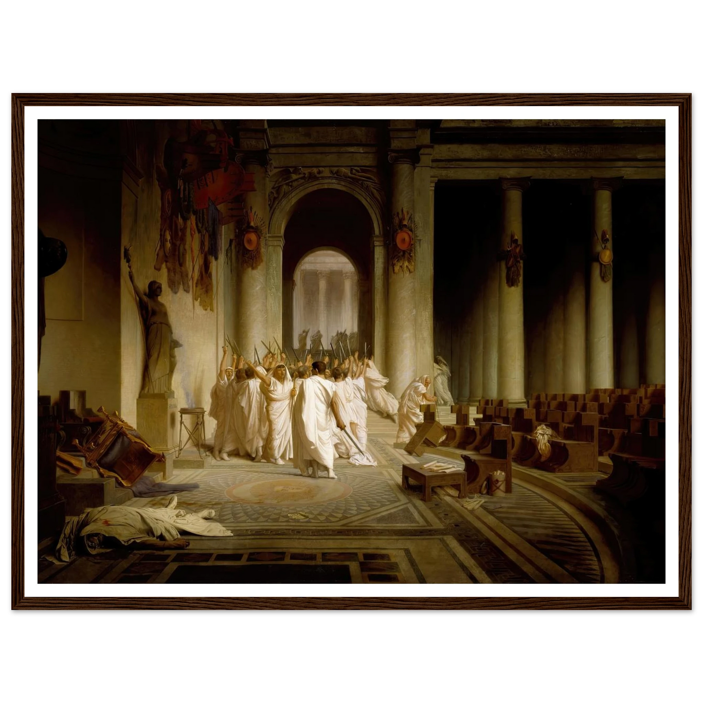 The Death of Caesar (1859-1867) Art Print | Jean Leon Gerome - Framed Poster - 30x40 cm / 12x16″ - Black frame
