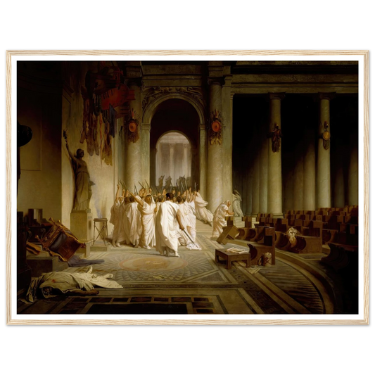The Death of Caesar (1859-1867) Art Print | Jean Leon Gerome - Framed Poster - 30x40 cm / 12x16″ - Black frame