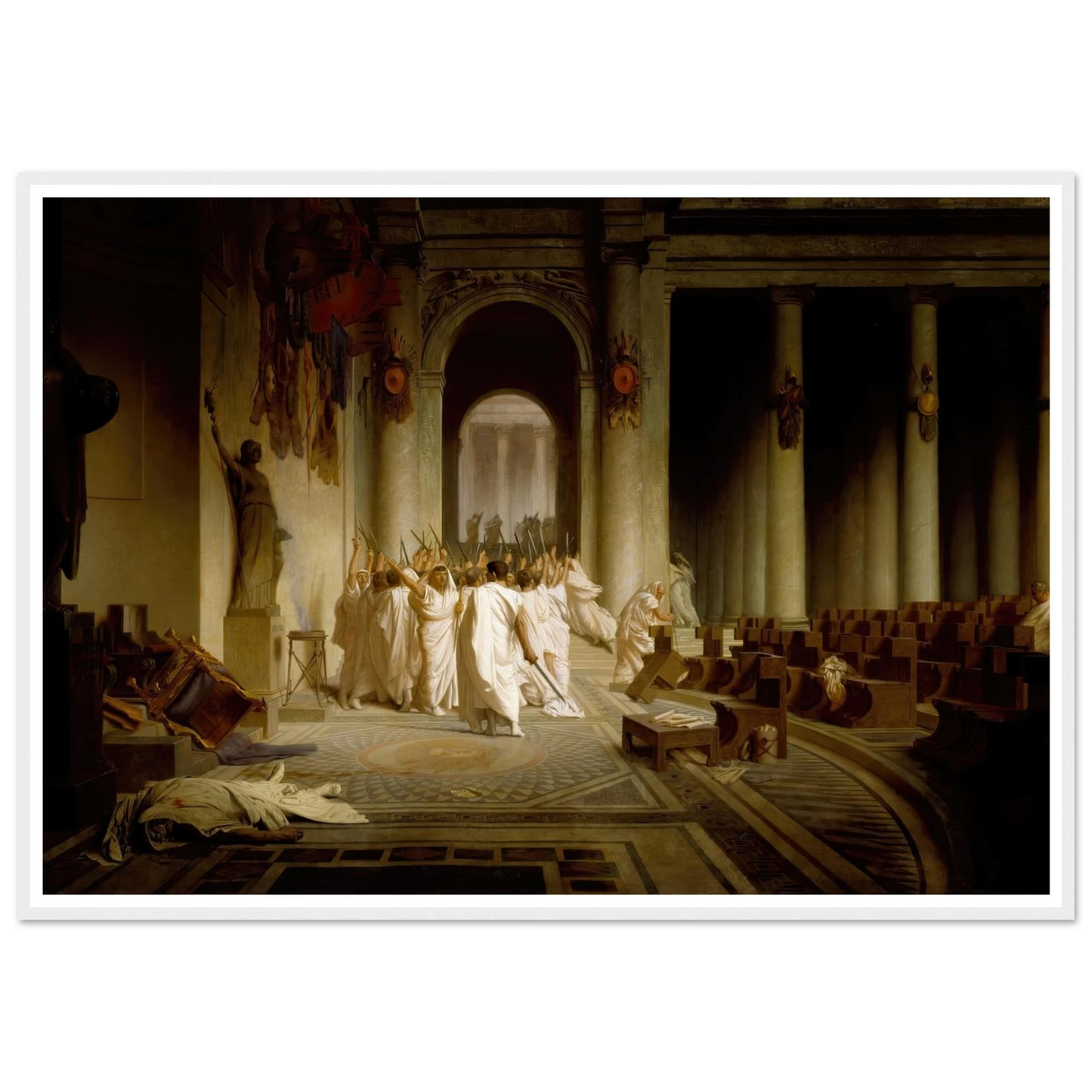 The Death of Caesar (1859-1867) Art Print | Jean Leon Gerome - Framed Poster - 30x40 cm / 12x16″ - Black frame