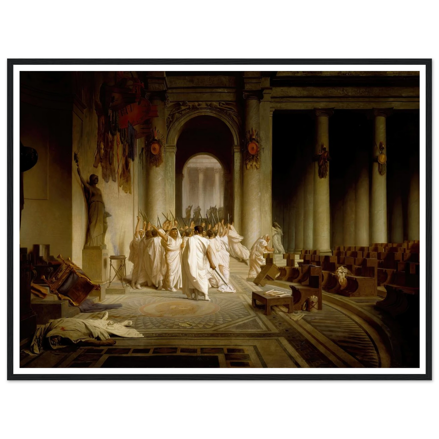 The Death of Caesar (1859-1867) Art Print | Jean Leon Gerome - Framed Poster - 30x40 cm / 12x16″ - Black frame