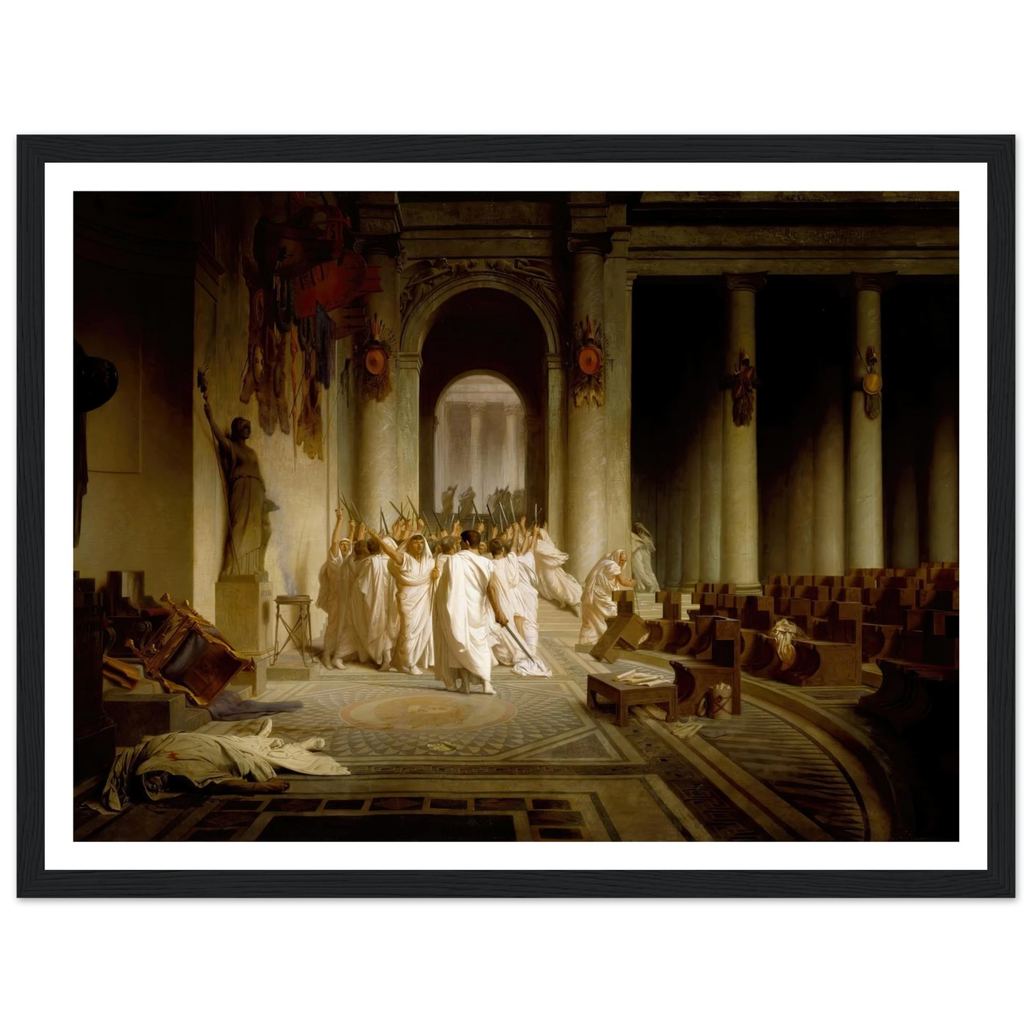 The Death of Caesar (1859-1867) Art Print | Jean Leon Gerome - Framed Poster - 30x40 cm / 12x16″ - Black frame