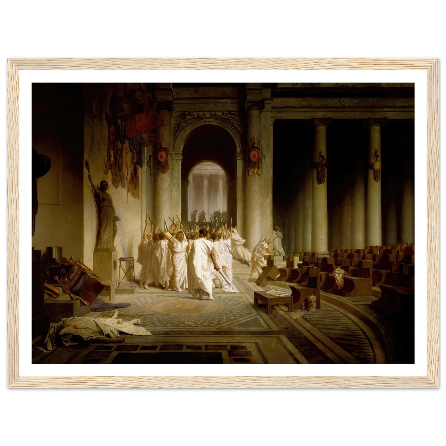 The Death of Caesar (1859-1867) Art Print | Jean Leon Gerome - Framed Poster - 30x40 cm / 12x16″ - Black frame