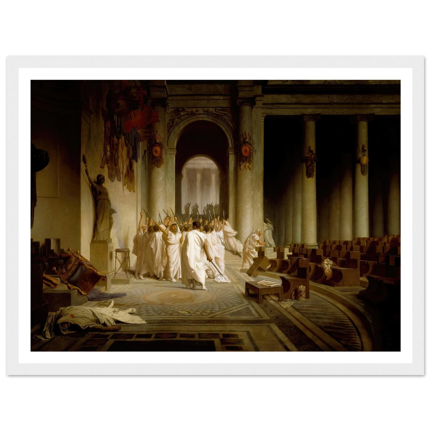 The Death of Caesar (1859-1867) Art Print | Jean Leon Gerome - Framed Poster - 30x40 cm / 12x16″ - Black frame