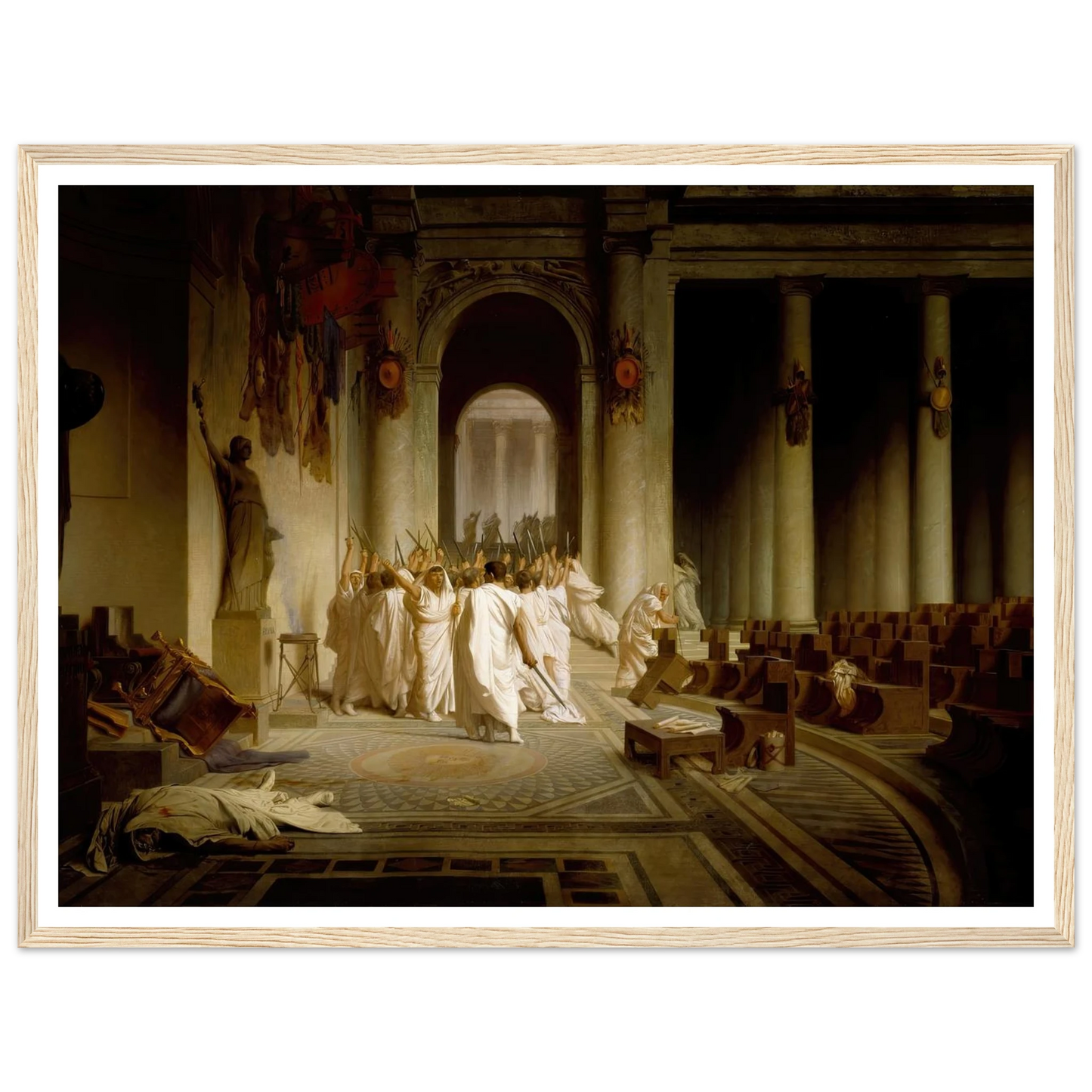 The Death of Caesar (1859-1867) Art Print | Jean Leon Gerome - Framed Poster - 30x40 cm / 12x16″ - Black frame