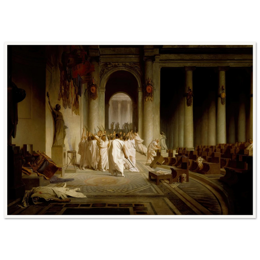 The Death of Caesar (1859-1867) Art Print | Jean Leon Gerome - Framed Poster - 30x40 cm / 12x16″ - Black frame
