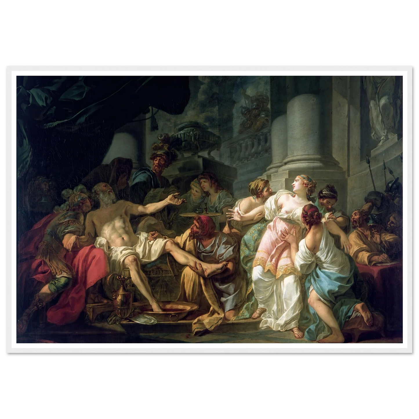 The Death Of Seneca (1773) Art Print | Jacques Louis David - Framed Poster - 30x40 cm / 12x16″ - Black frame