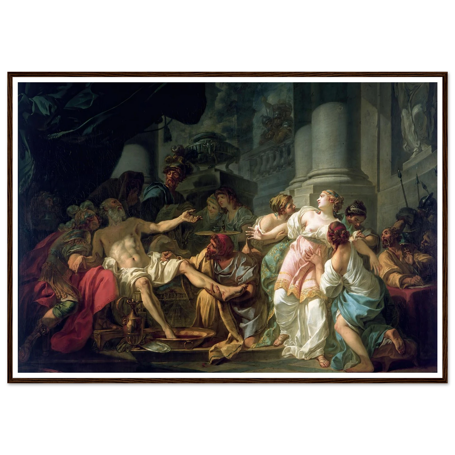The Death Of Seneca (1773) Art Print | Jacques Louis David - Framed Poster - 30x40 cm / 12x16″ - Black frame