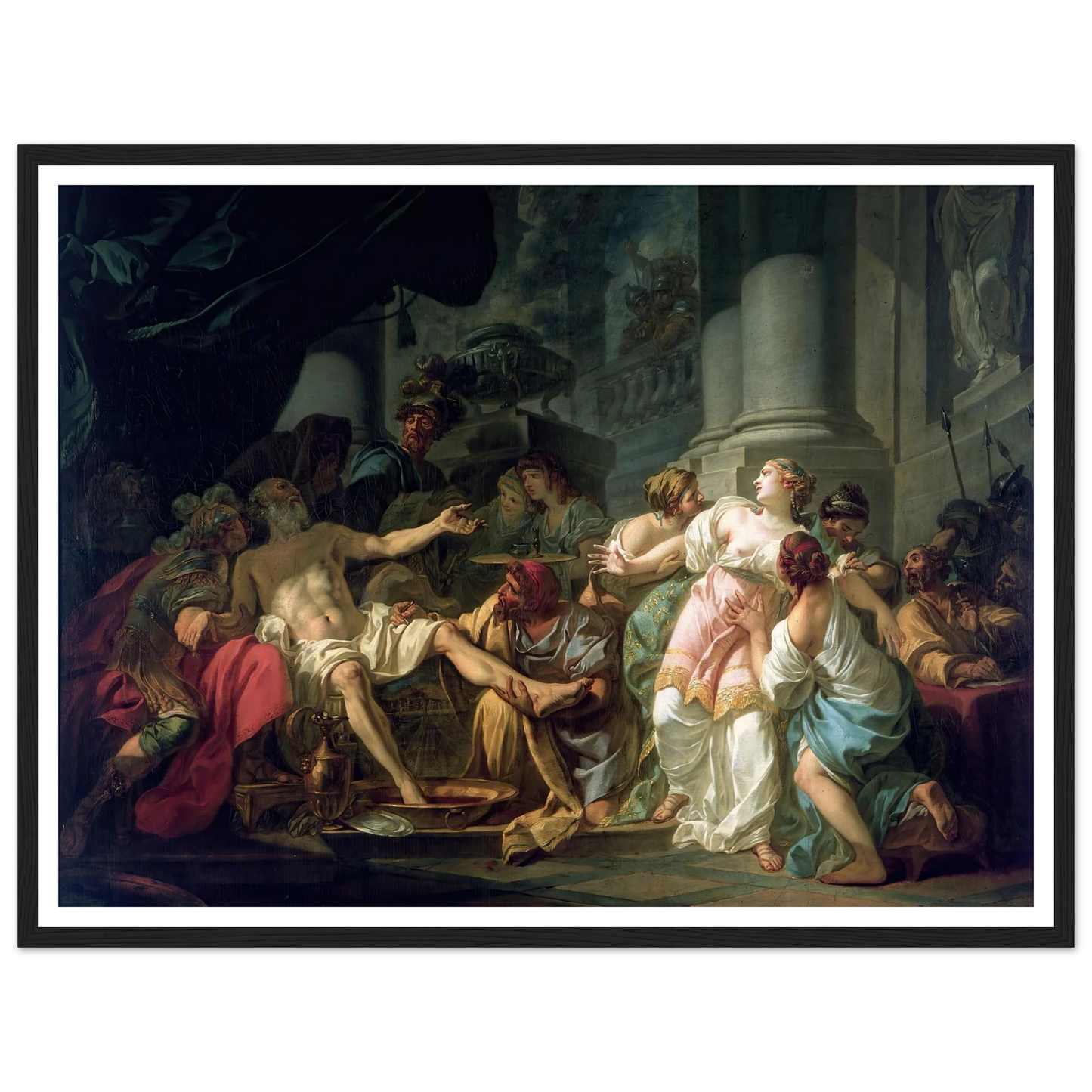 The Death Of Seneca (1773) Art Print | Jacques Louis David - Framed Poster - 30x40 cm / 12x16″ - Black frame