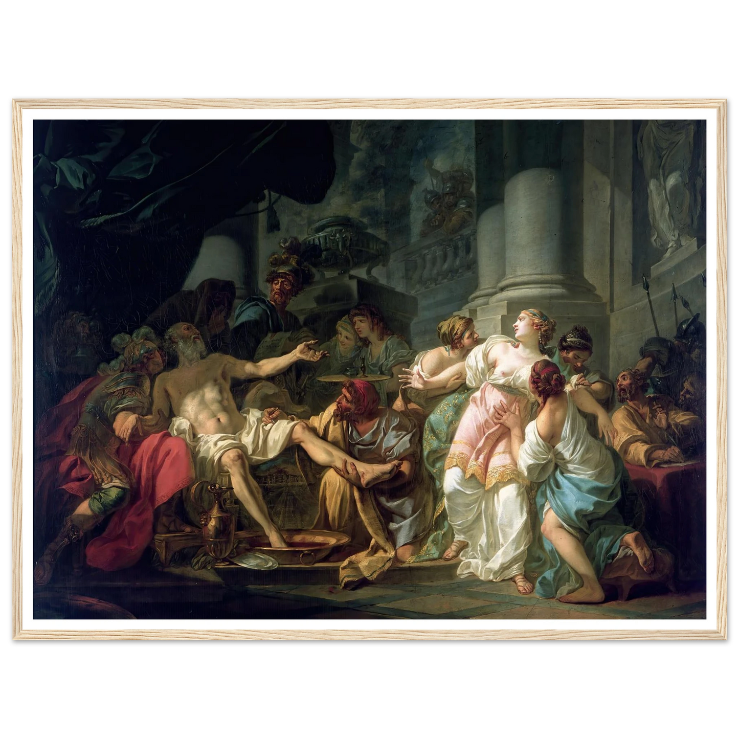 The Death Of Seneca (1773) Art Print | Jacques Louis David - Framed Poster - 30x40 cm / 12x16″ - Black frame