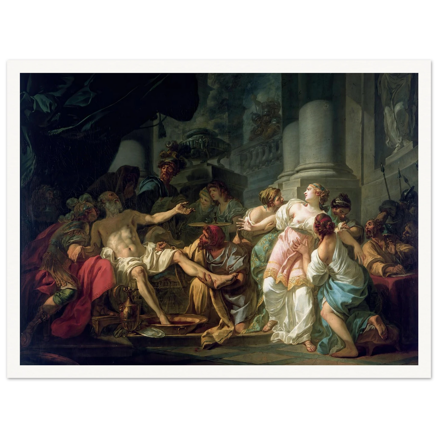 The Death Of Seneca (1773) Art Print | Jacques Louis David - Framed Poster - 30x40 cm / 12x16″ - Black frame