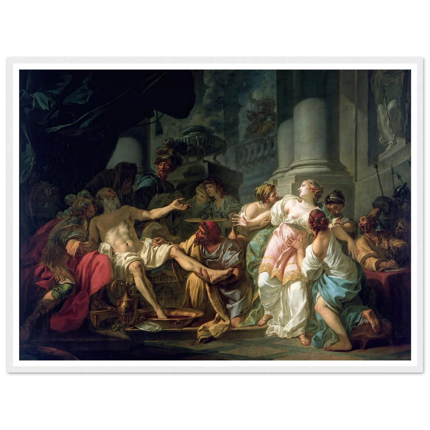 The Death Of Seneca (1773) Art Print | Jacques Louis David - Framed Poster - 30x40 cm / 12x16″ - Black frame