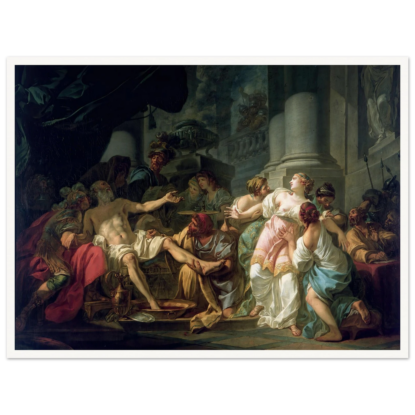 The Death Of Seneca (1773) Art Print | Jacques Louis David - Framed Poster - 30x40 cm / 12x16″ - Black frame