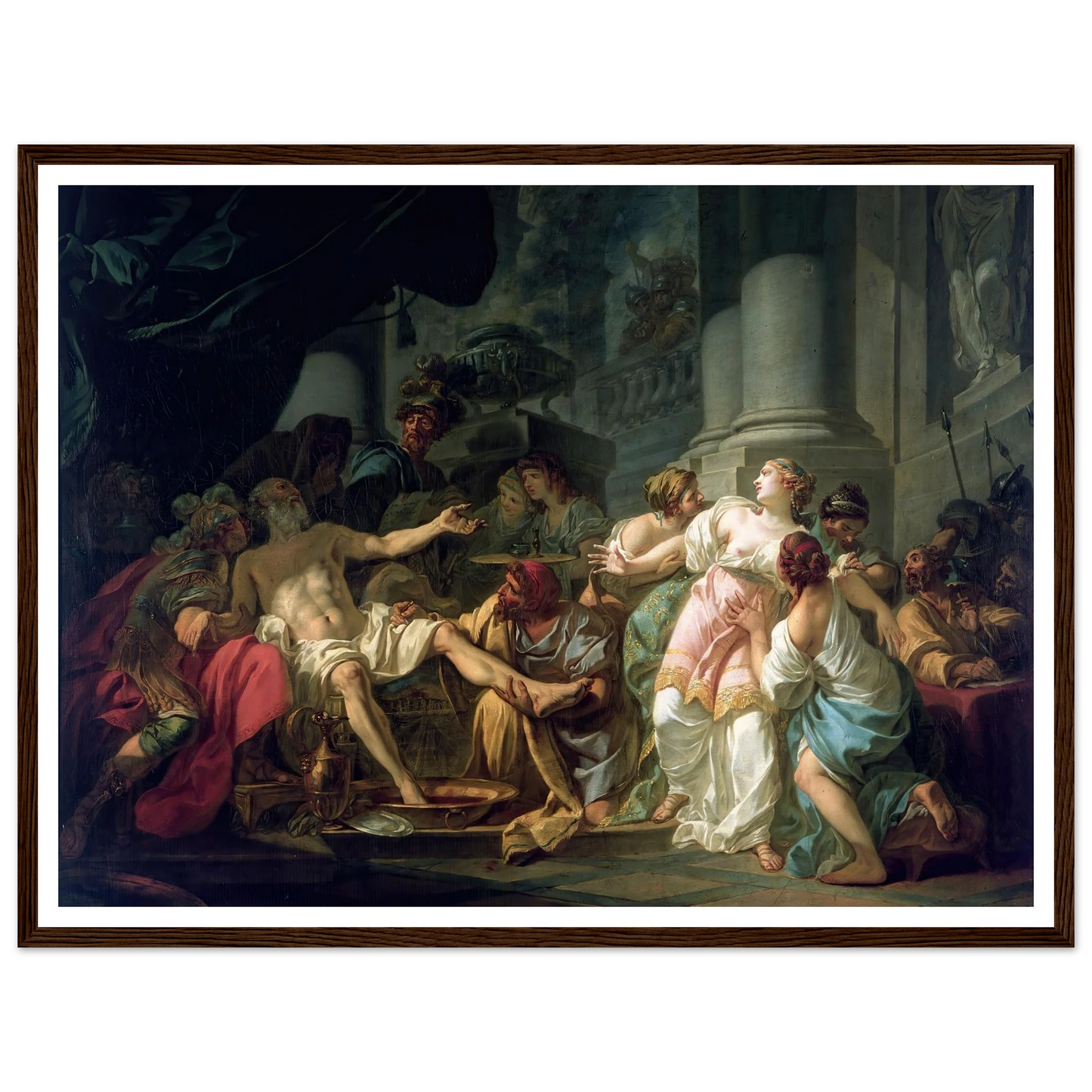 The Death Of Seneca (1773) Art Print | Jacques Louis David - Framed Poster - 30x40 cm / 12x16″ - Black frame
