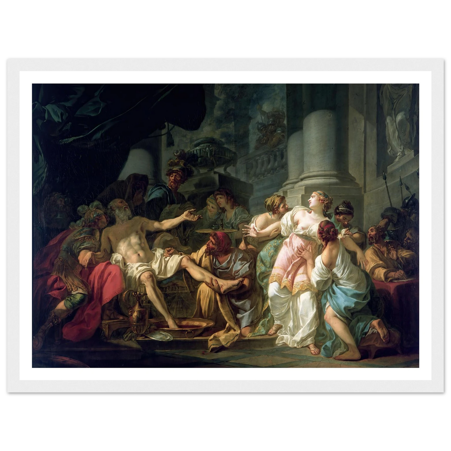 The Death Of Seneca (1773) Art Print | Jacques Louis David - Framed Poster - 30x40 cm / 12x16″ - Black frame