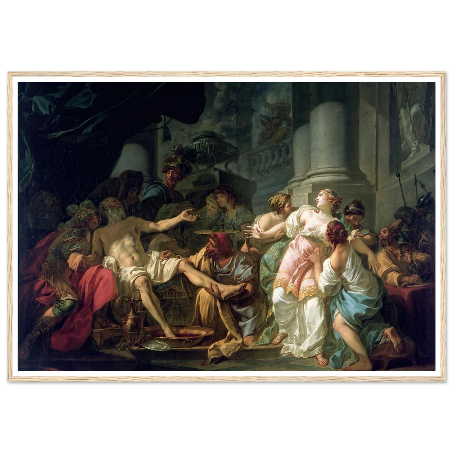 The Death Of Seneca (1773) Art Print | Jacques Louis David - Framed Poster - 30x40 cm / 12x16″ - Black frame
