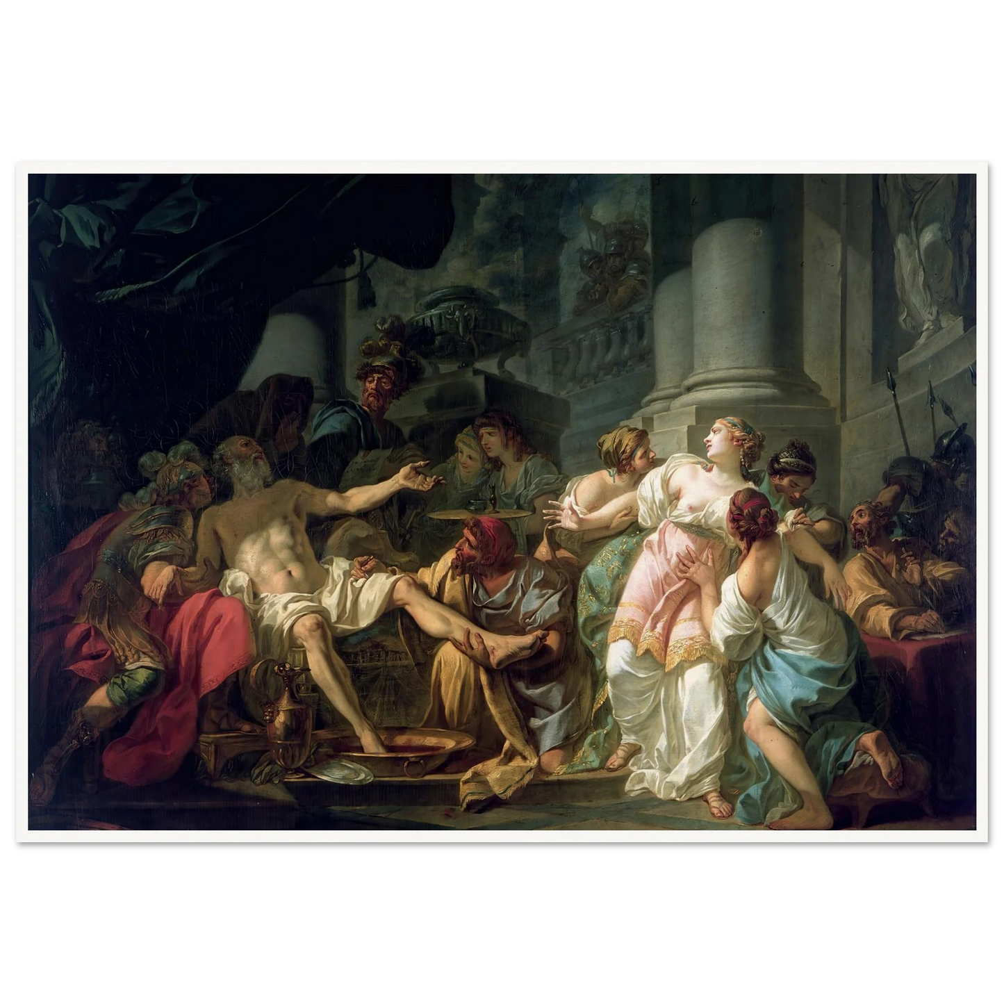 The Death Of Seneca (1773) Art Print | Jacques Louis David - Framed Poster - 30x40 cm / 12x16″ - Black frame