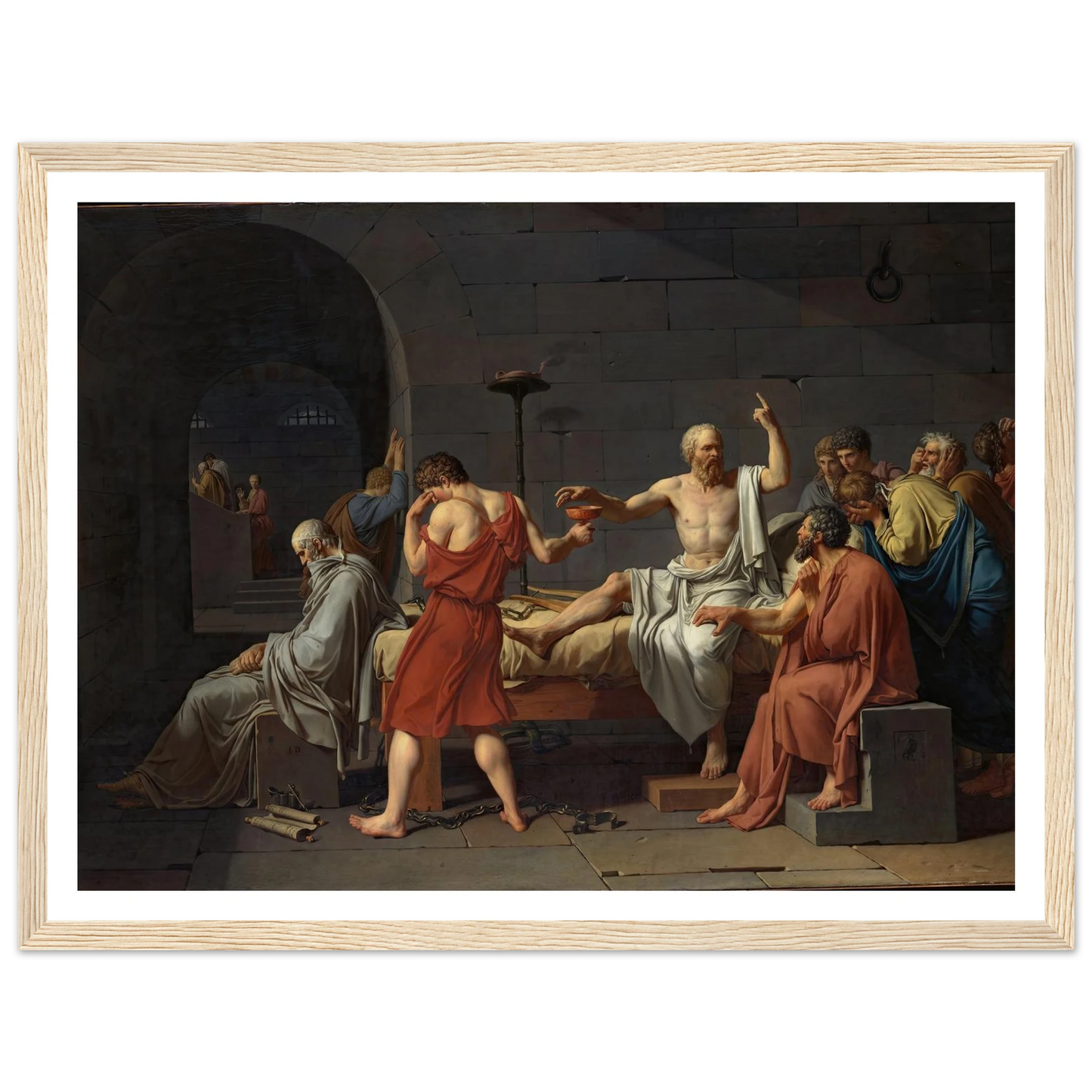 The Death of Socrates (1787) Art Print | Jacques Louis David - Framed Poster - 30x40 cm / 12x16″ - Black frame